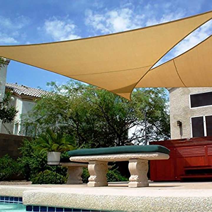 Vela triangular de protección solar para balcón al aire libre de HDPE